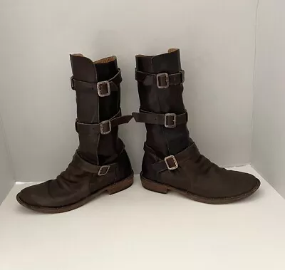 Vintage FIORENTINI + BAKER Brown Leather Eternity Biker Boots - EU 37 US 7 • $41