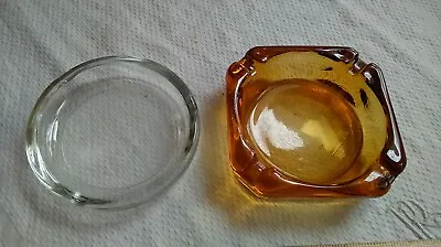 Vintage Glass Ashtray Lot Of 2 MCM 50's / 60's • $9.99