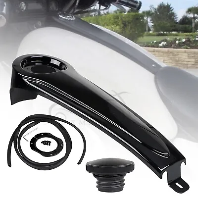 Stretched Dash Panel Fuel Console+Gas Tank Cap Cover For Harley Touring Baggers • $70.98