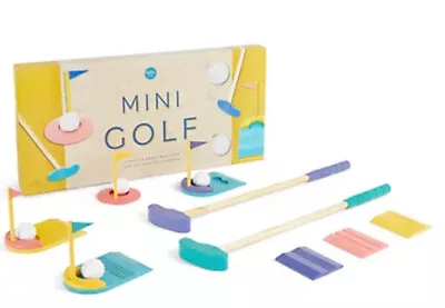 Mini Golf Set For Children Kids Colourful Wooden Design For Up To 4 Players • £14.95