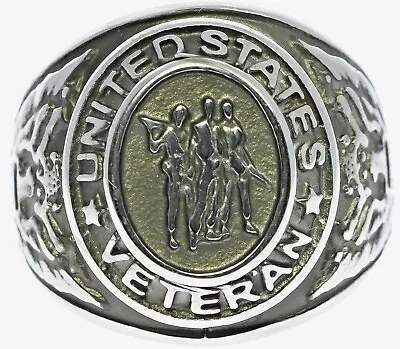  Vietnam Veteran Three Soldiers Silhouette Men's Ring Size 8 T68 • $19.36