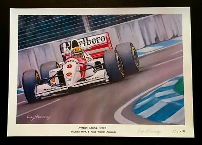 Ayrton Senna 1993 McLaren MP4/8 Adelaide Formula 1 Signed Limited Edition Print • $25