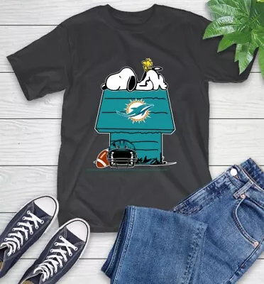 Snoopy Miami Dolphins Shirt Miami Dolphins Football Snoopy Woodstock Shirt • $21.99