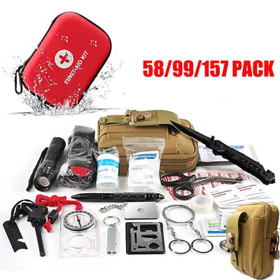 157/111PCS Urvival Trauma Kit W/ Molle Pouch First Aid Kit For Gift Outdoor Camp • $17.97