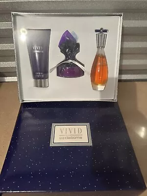 VINTAGE LIZ CLAIBORNE VIVID 3 PC GIFT SET NEW IN BOX RARE Perfume Lotion Soap • $30.39