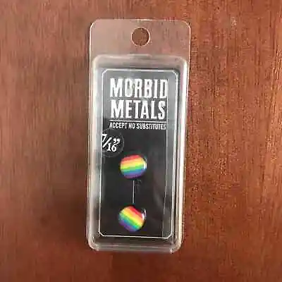 Morbid Metals NEW 7/16  Rainbow Pride Acrylic Plugs Hot Topic Piercing Jewelry • $8.39