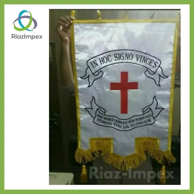 Medieval Crusader Knights Templar Masonic Holy Land War Battle Lodge Banner Flag • $199.99