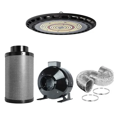 TopoGrow LED UFO 200W Grow Light 6 Fan Filter Ventilation Kit For Grow Tent Grow • $189.99