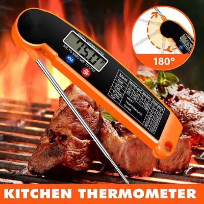 Foldable Digital Thermometer Probe Temperature Kitchen Cooking Food BBQ Meat Jam • £6.99