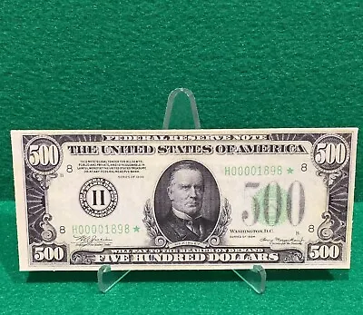$4 • Buy 1934 Five Hundred Dollar Bill (STICKER!) Low Serial Number (READ DESCRIPTION !!)