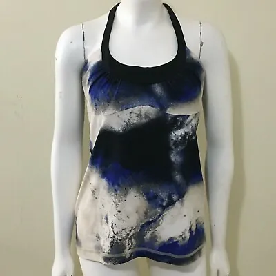 Lululemon Scoop Me Up Tank Women's 10 Milky Way Multi Print/Black Shelf Bra Yoga • $38.97