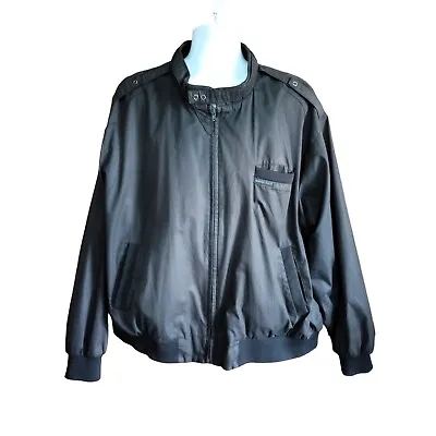 Vintage Members Only Jacket Mens XL Black Bomber Cafe Racer Full Zip X-Large 80s • $24.46