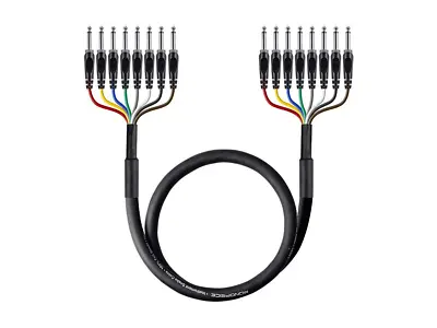 8-Channel 1/4-Inch TS Male To 1/4-Inch TS Male Snake Cable - 6 Feet 26AWG 8 Ba • $48.99