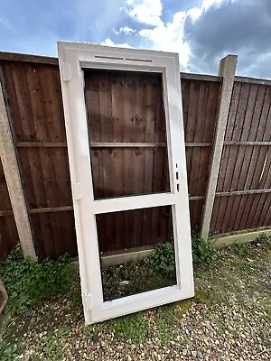 White/rosewood Used Upvc Door Unglazed • £99