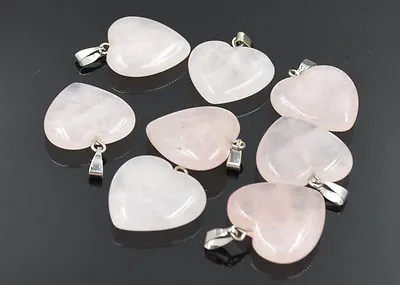 Wholesale Lot 30pcs Rose Quartz Semi-precious Stone Love Heart Charms Pendants • $15.38