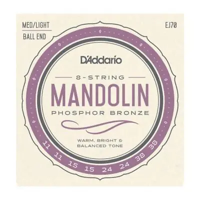 D'Addario EJ70 Phosphor Bronze Mandolin Strings Ball End Medium/Light 11-38 • $10.99