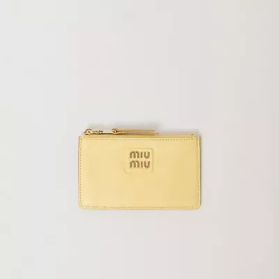 AUTHENTIC Miu Miu Madras Coin And Card WALLET IN LIMONE New With Tags • $300