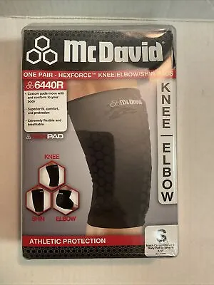 McDavid Hexforce Knee Elbow Shin Pads Pair Black 6440R HexPad Small 2 Pads • $23.69