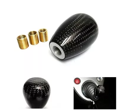 $24.98 • Buy Black Genuine 3D Carbon Fiber JDM Type R Manual 5 Speed Shifter Gear Shift Knob