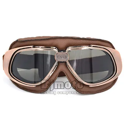 Retro Vintage Motorcycle Aviator Pilot Goggles Anti-Fog Outdoor Glasses Eyewear • $15.35