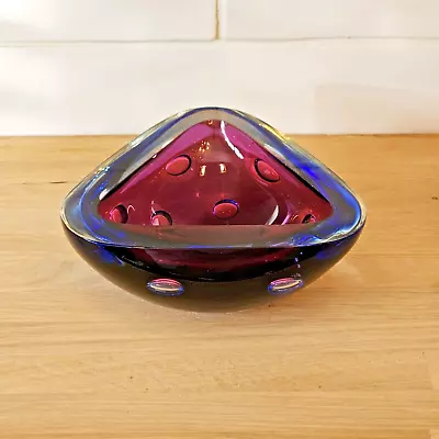 Murano Bullicante Controlled Bubble Triangular Dish • £1