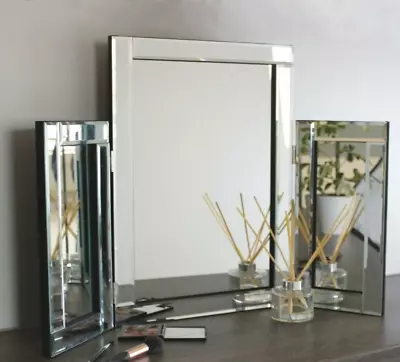 Large Tri Fold Mirror Dressing Table Home Decor Folding Vanity Free Standing • £39.99