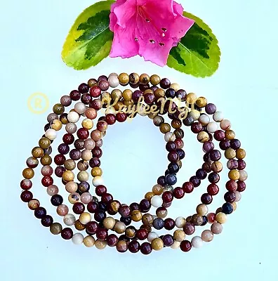 Wholesale Lot 6 Pcs Natural Mookaite 4mm 7.5” Crystal Stretch Bracelet • $13