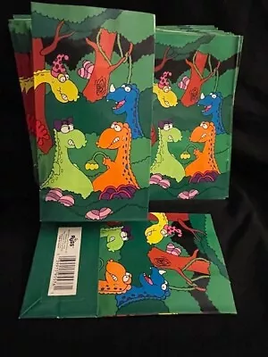 Lot Of 23 Bags 1980s Russ Berrie Dinosaur Paper Party Bags.  4 Fun Dinos New • £13.51