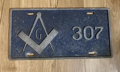 Vintage Cast Pennsylvania Blue Lodge Booster License Plate Mason Masonic 307 • $29.95