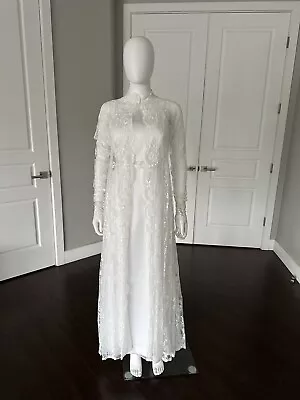 VERA WANG BRIDAL White Satin Sleeveless Column Dress + LS Lace Over Jacket 4 • $25