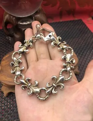 Fashion Tibetan Miao Silver Hand-Carved Lucky Flower Like Bracelet • $16.98