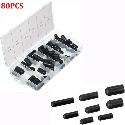 $24.56 • Buy 80Pcs 6Sizes Rubber Vacuum Line Cap Assortment Kit For Car Carburetors Manifolds