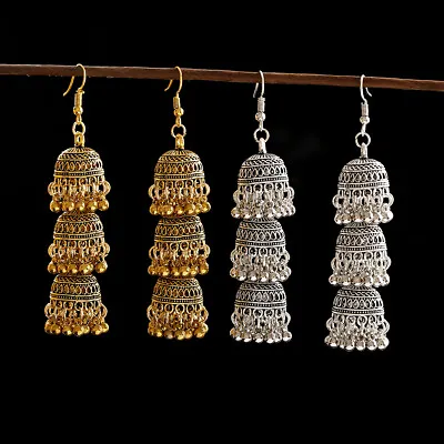 Women Egypt Vintage Gold Jhumka Earring Indian Bells Tassel Tribal Gypsy Jewelry • $3.29