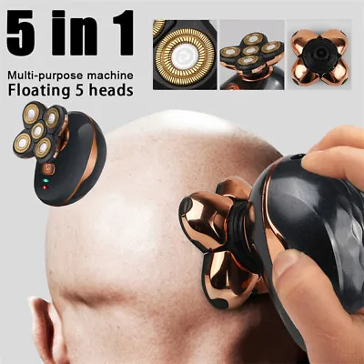 5-in-1 4D Best Bald Head Hair Remover Shavers Razor Smooth Skull Cord Cordless • $29.79