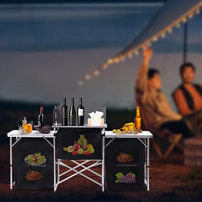 Outdoor Portable Camping Kitchen Station Kit Folding Camping Side Table 110lbs • $87.40