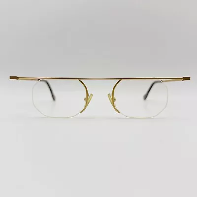 Counter Glasses Mens Women's Square Gold Half Brand Mod. 04 Simple Elegant NEW • £192.64