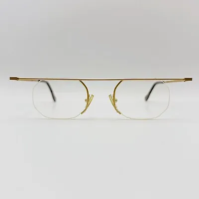 Kähler Eyeglasses Men Ladies Angular Gold Half Rim Mod. 04 Simple Elegant New • £175.69