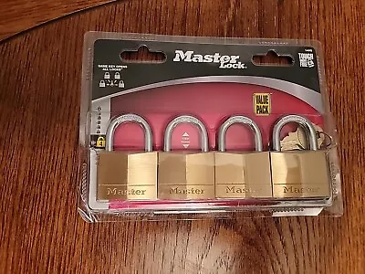 Master Lock 4 Padlock Set Brass 7/8in Vertical Clearance Model 140Q • £24.13