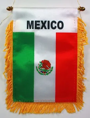 Mexico MINI BANNER FLAG GREAT FOR CAR & HOME WINDOW MIRROR HANGING • $6.59