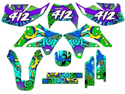 $134.99 • Buy 2004-2007 KLX 250 ZANY Green Senge Graphics Kit Compatible With Kawasaki