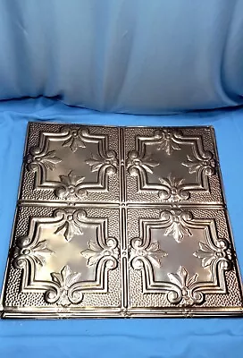 11 Stamped Metal Nail-up Tin Ceiling Tile Panel Metal 24  Square Copper Lot • $149.99