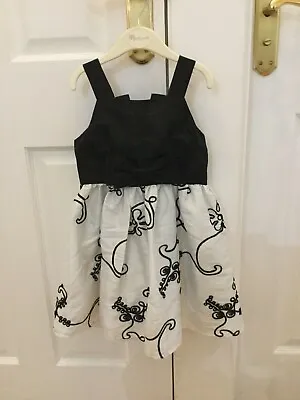 Beautiful Girl's Party Black White Dress Toddler Bridesmaid Sweet Heart Rose • £4.50
