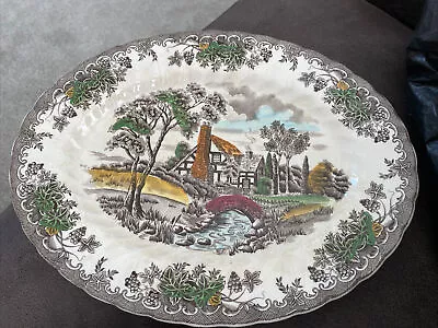 Myott The Brook Oval Serving Platter Plate Gift Dish 31.5cms X 24.5cms. • £6.99