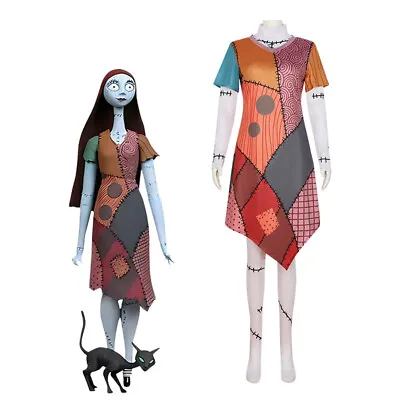 Sally Cosplay Costumes The Nightmare Before Christmas Dress Party Halloween Set • $35.49