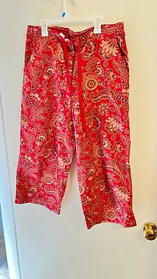 Jones New York Sport Size 12 Womens Capri Pants Red Floral Stretch • $24