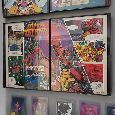 FRAMED Retro 1994 Super Metroid 2page Poster/comic SNES Game Samus Wall Art • $44