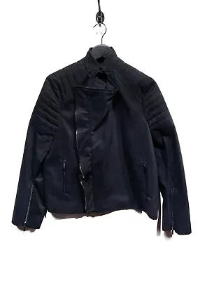 Haider Ackermann Black Cotton Moto Jacket - MEDIUM • $437.16