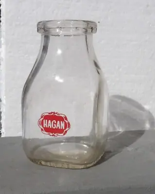 Vintage 1955 Hagan Dairy Red Paint Half Pint Milk Bottle Uniontown Greensburg Pa • $11.95