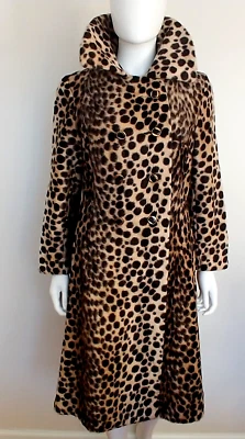 $250 • Buy Vintage 50s 60s Cheetah Faux Fur Coat Safari Princess La France Retro BOHO MOD M