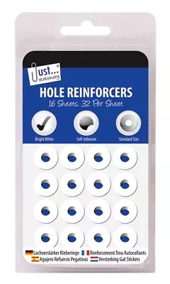 White Hole Page Filing Reinforcers Self Adhesive Stickers Home Office 500+ • £2.95